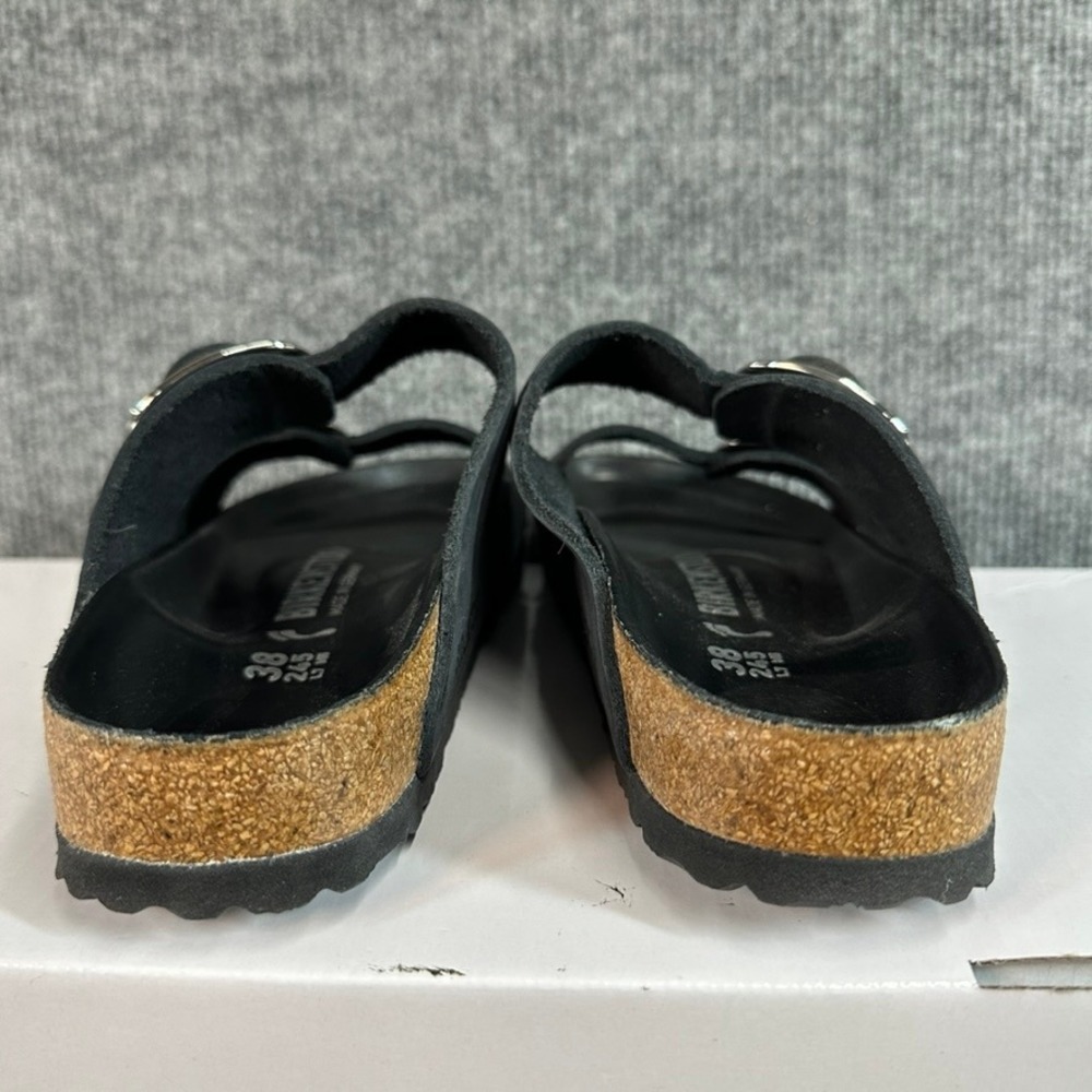 Birkenstock Arizona Big Buckle Black Oiled Leather Sandals 38 L7 M5 - Picture 5 of 13